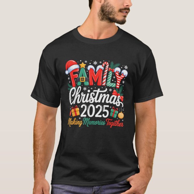 We are Family Christmas 2025 Matching Merry Xmas S T-Shirt (Front)