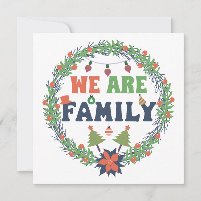 "We Are Family" Christmas  Invitation (Front)