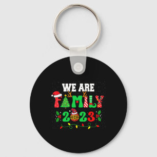 We Are Family Christmas Pyjamas Fun Matching Xmas Key Ring