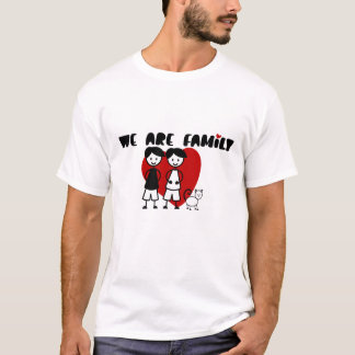 We Are Family - Gay themed two men and cat T-Shirt