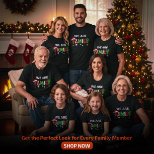 We Are Family Matching Christmas Design T-Shirt