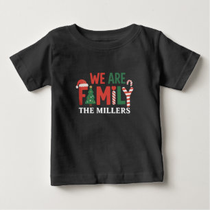 We Are Family Personalised Christmas Family Couple Baby T-Shirt