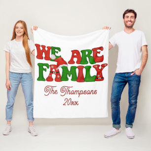 We Are Family Personalised Matching Christmas 2023 Fleece Blanket