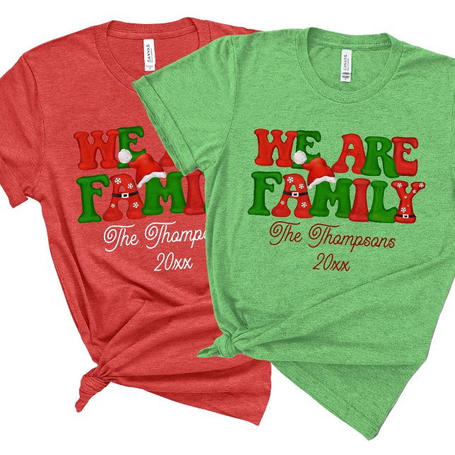 We Are Family Personalised Matching Christmas 2024 Tri-Blend Shirt (Creator Uploaded)