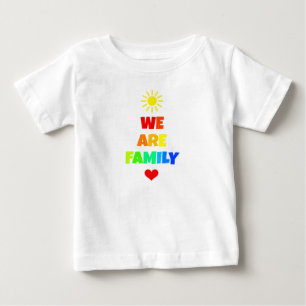 We Are Family Rainbow Sunshine Adoption Design Baby T-Shirt