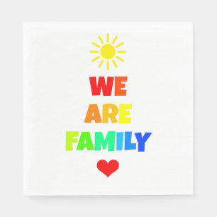 We Are Family Rainbow Sunshine Adoption Design Napkin