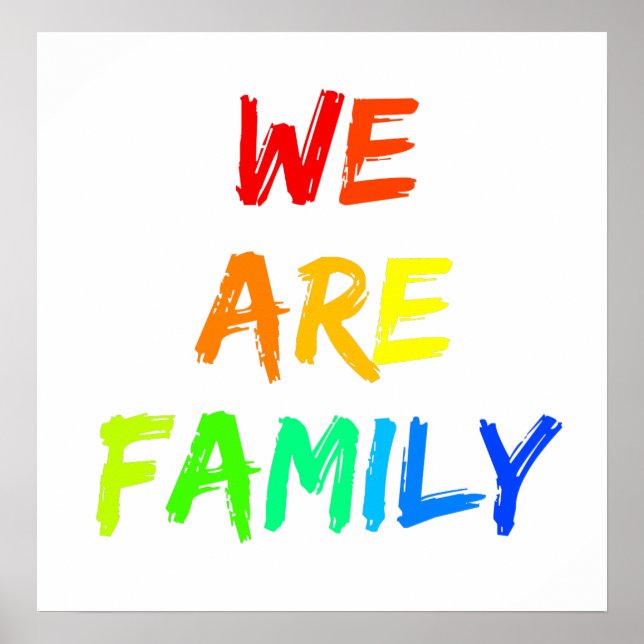 We Are Family Rainbow Sunshine Adoption Design Poster (Front)