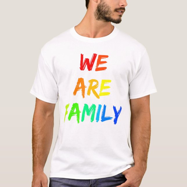 We Are Family Rainbow Sunshine Adoption Design T-Shirt (Front)