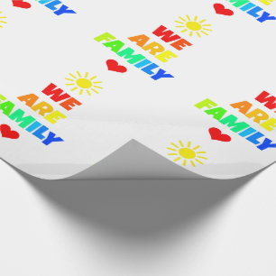 We Are Family Rainbow Sunshine Adoption Design Wrapping Paper