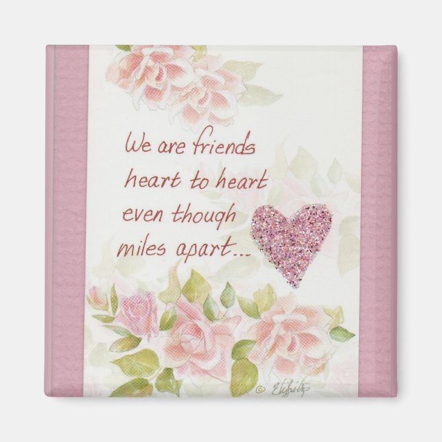 We are friends saying colored art saying text magnet (Front)