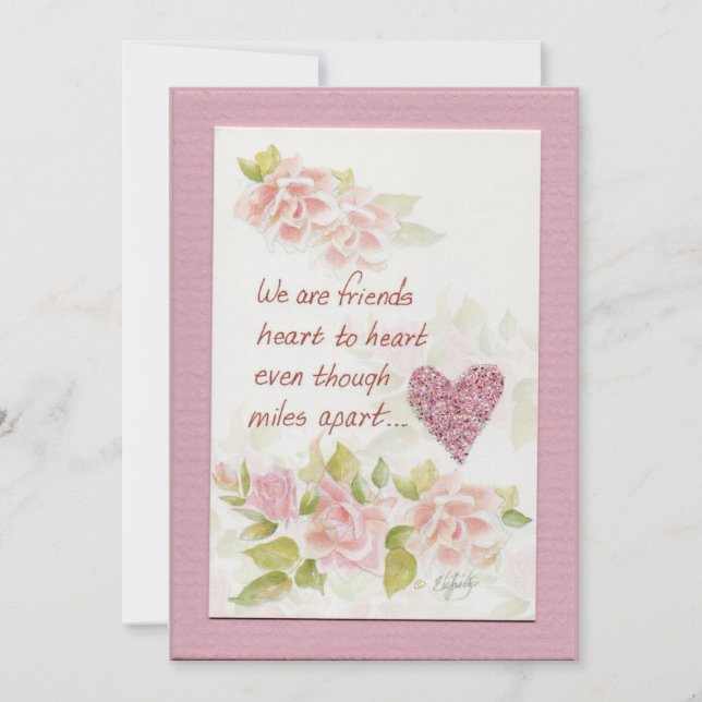 We are friends saying coloured art Flat Note Card (Front)