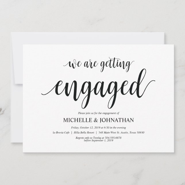 We are getting engaged, Engagement Party invites (Front)