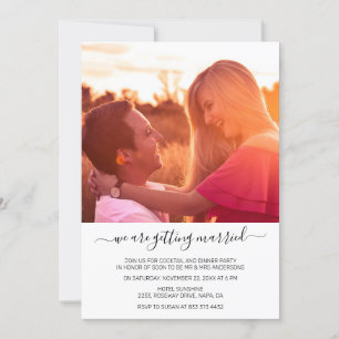 We Are Getting Married Custom Photo Engagement Invitation