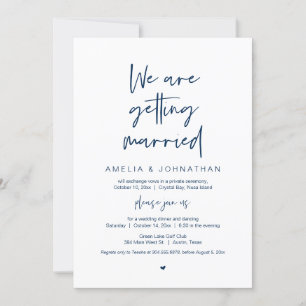 We are getting married, Elopement Dinner Dancing I Invitation