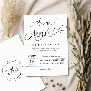 We Are Getting Married Modern Rustic Wedding Invitation