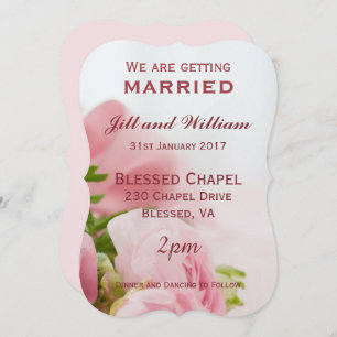 We are getting married Pink roses Wedding Invitation
