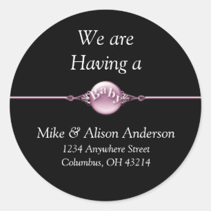 We are Having a Baby Round Return Address Labels