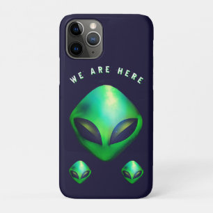"We Are Here" Green Alien head iPhone 11 Pro Case