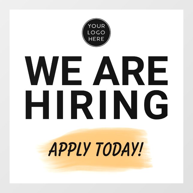 We Are Hiring Apply Today Business Window Cling (Sheet)