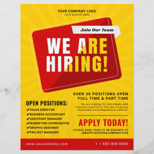 We Are Hiring Business Company Job Advertisement Flyer