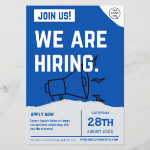 We are Hiring, Job Vacancy, Business Hiring Flyer