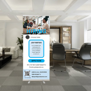We Are Hiring Join Our Team Custom BUSINESS logo Retractable Banner