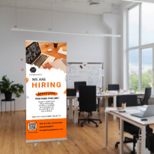 We Are Hiring Staff Custom BUSINESS logo Retractable Banner