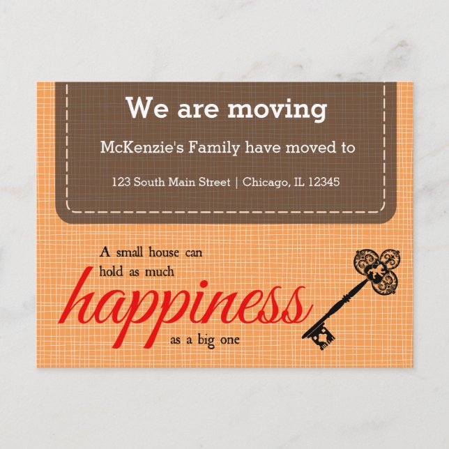 We are moving announcement postcard (Front)