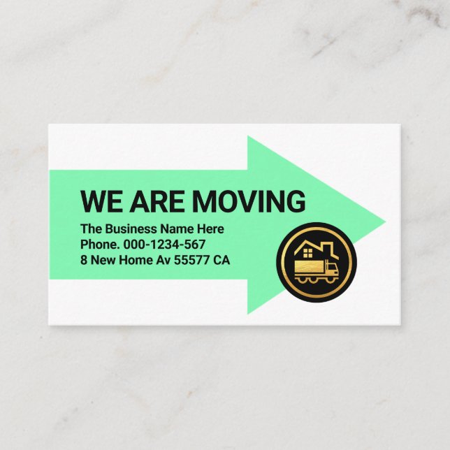 WE ARE MOVING Business Office Card (Front)