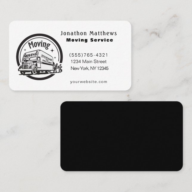 We Are Moving Company Service Business Card (Front/Back)