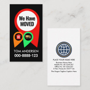 We Are Moving Location Icons Business Card