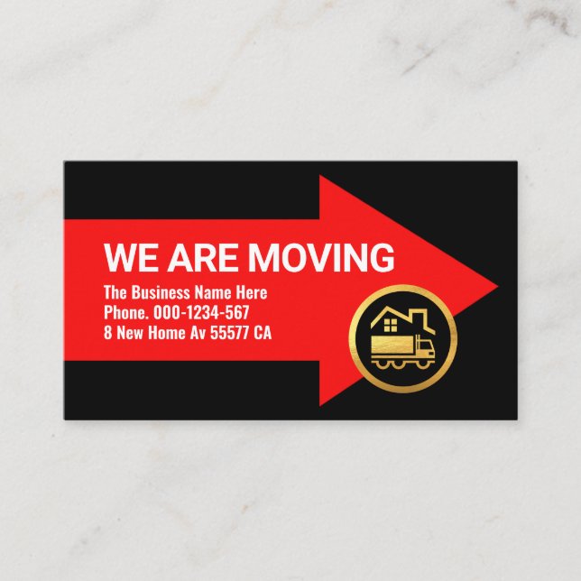 WE ARE MOVING Office Location Business Card (Front)