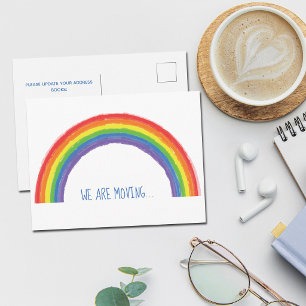 We Are Moving Rainbow Change of Address Moving Postcard
