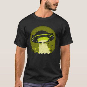 We Are Not Alone UFO Flying Saucer Alien Visitors T-Shirt