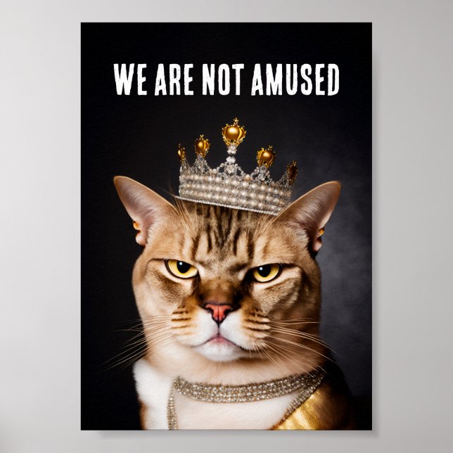 We Are Not Amused Royal Grumpy Cat Wearing A Crown Poster (Front)