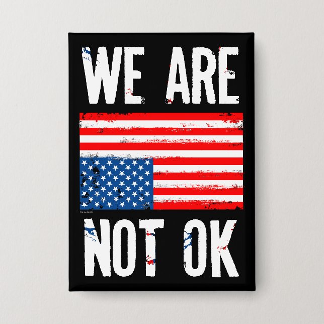 We Are Not Ok Upside Down American Flag Protest (Front)