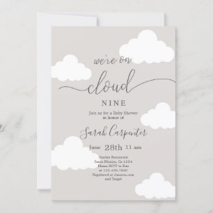 We are on Cloud Nine Baby Shower Invitation