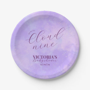 We Are On Cloud Nine Baby Shower  Paper Plate