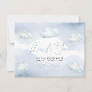 We Are On Cloud Nine Blue Baby Shower Thank you
