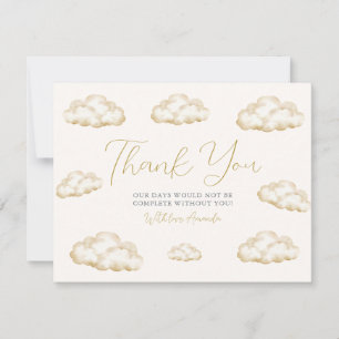 We Are On Cloud Nine Blue Baby Shower Thank you Card