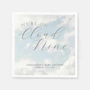 We Are On Cloud Nine Blue Clouds Baby Shower Napkin