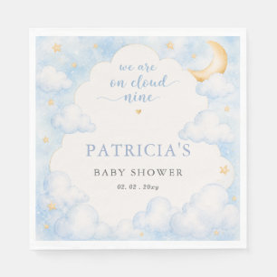 We are on Cloud Nine Boy Baby Shower  Napkin