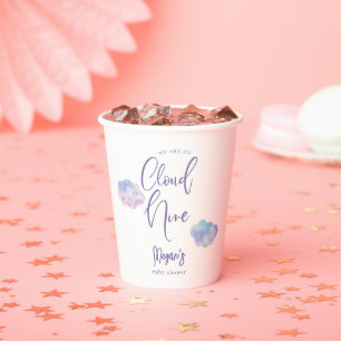 We Are On Cloud Nine Girl Baby Shower Paper Cups