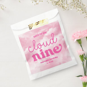 We Are On Cloud Nine Pink 9th Ninth Birthday Party Favour Bags