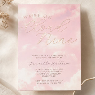 We Are On Cloud Nine Pink Clouds Baby Shower
