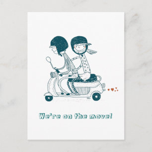 We are on the move Love Couple on Postcard