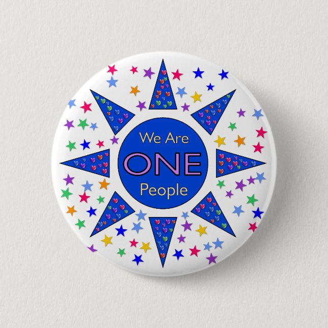 We Are One People 6 Cm Round Badge (Front)