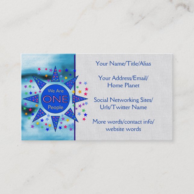 We Are One People Business Card (Front)