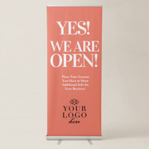We Are Open Custom Logo and Colour Vertical Sign