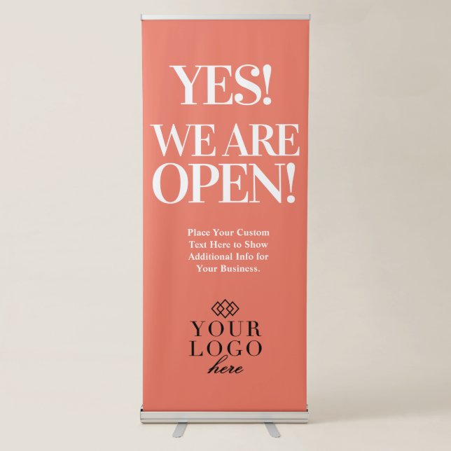 We Are Open Custom Logo and Colour Vertical Sign (Front)